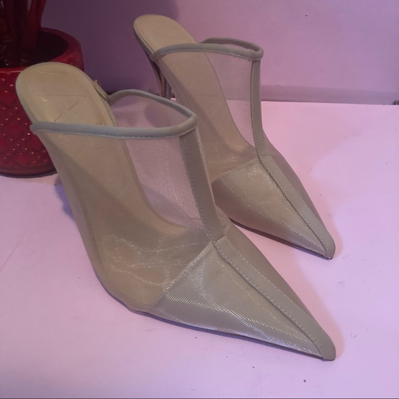 Zara Nude Mesh Mules Size 40 - Picture 2 of 11